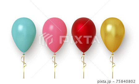 Set of colorful realistic balloon isolated on white background. Vector Set of colorful realistic balloon isolated on white background. Vector 75840802