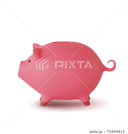 3d realistic moneybox in the form of a pig isolated on white background, vector 3d realistic moneybox in the form of a pig isolated on white background, vector 75840813