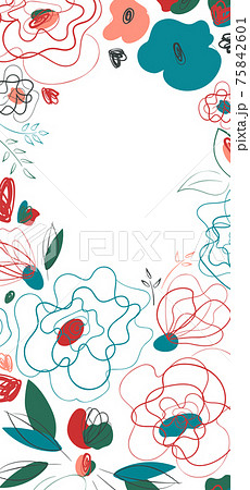 Poppy floral countryside trendy line-art seasonal Poppy floral countryside trendy line-art seasonal 75842601
