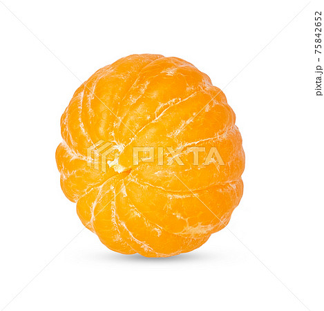 Peeled mandarin isolated on the white with shadow 75842652