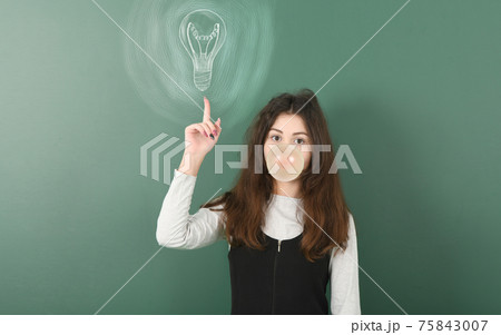 Pre-adolescent girl who just came up with gread idea Pre-adolescent girl who just came up with gread idea 75843007