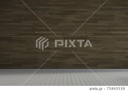 Empty interior with brown wood paneling wall. 3d rendering Empty interior with brown wood paneling wall. 3d rendering 75843539