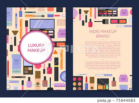 card, flyer, brochure template for beauty brand presentation 75844083