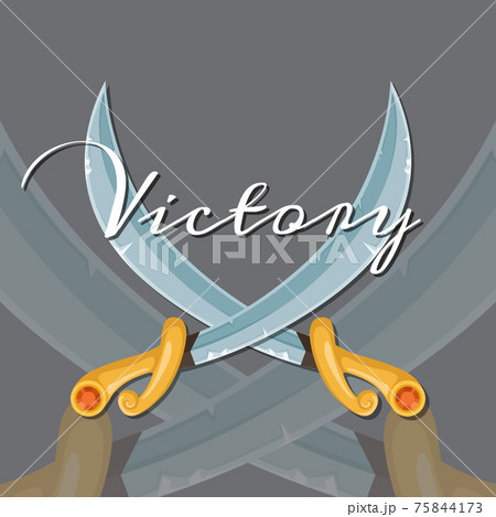fantasy cartoon style game design medieval crossed sabers 75844173