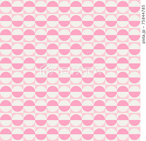Seamless abstract geometric pattern. Simple design circles stripes.pastel palette pink. Modern endless print for textile, fabrics, wrapping, wallpapers, baby room. Retro vintage style. Vector 75844785