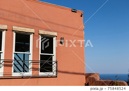 海沿いの西洋風の建物 神奈川県小田原市の写真素材