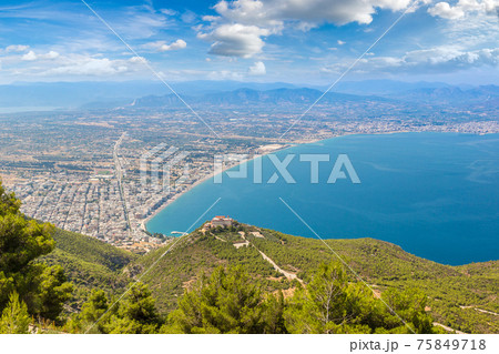 Panoramic view of Loutraki, Greece Panoramic view of Loutraki, Greece 75849718