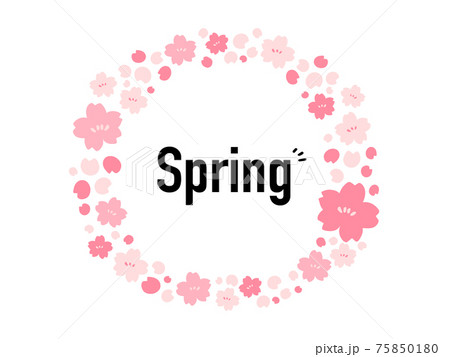 かわいい春 桜リース 手書きイラスト素材のイラスト素材