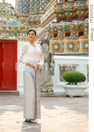 Woman in Thai Traditional Costume which is very Elite old Fashion 75850728