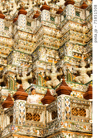 Woman in Thai Traditional Costume which is very Elite old Fashion 75851508