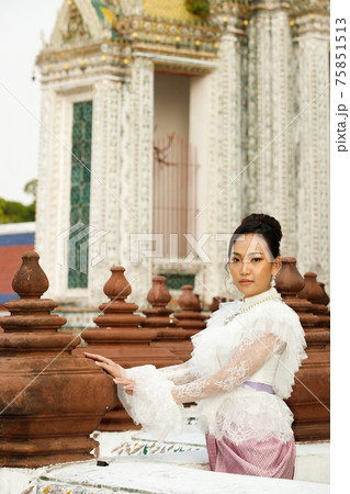 Woman in Thai Traditional Costume which is very Elite old Fashion Woman in Thai Traditional Costume which is very Elite old Fashion 75851513