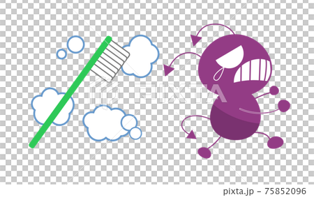 Toothbrush and germ character Toothbrush and germ character 75852096