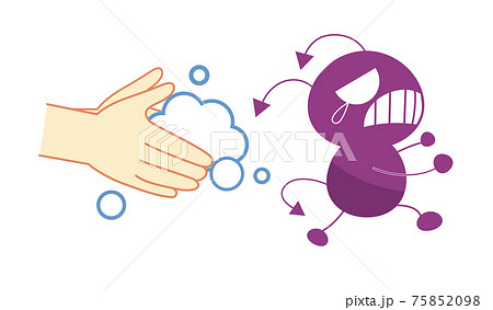 手洗いとばい菌キャラクター 75852098