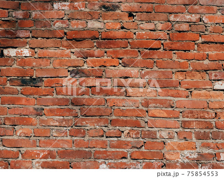 texture of old brick wall is red 75854553