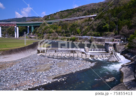 桜咲く頃の御殿場線山北町 75855413