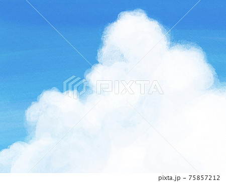 積乱雲とあざやかな青空のイラスト素材