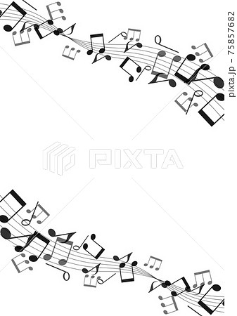躍動感のある音符フレーム No 04のイラスト素材