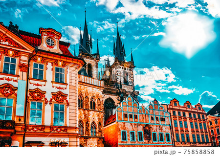 Church of Our Lady(Staromestske namesti)on historic square in the Old Town quarter of Prague.It is located between Wenceslas Square and the Charles Bridge.Czech Republic. 75858858