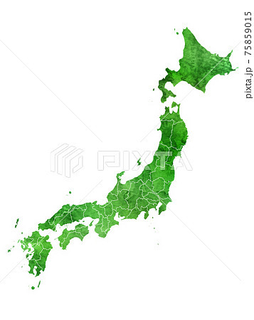 日本　地図　水彩　アイコン 75859015