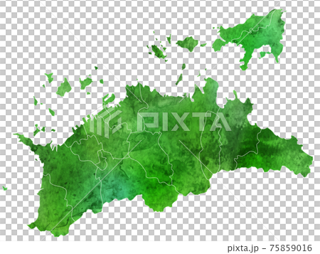 Kagawa map watercolor icon 75859016