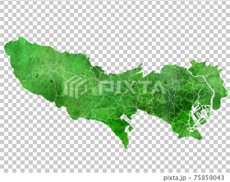 Tokyo map watercolor icon 75859043