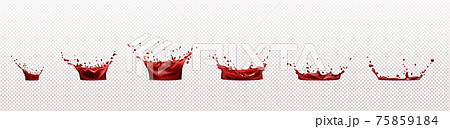Vector splashes of wine, red juice or blood Vector splashes of wine, red juice or blood 75859184