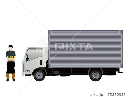 トラックと配達員 75860355