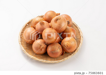 玉ねぎ 白バック スタジオ撮影 玉ねぎ 白バック スタジオ撮影 75863601