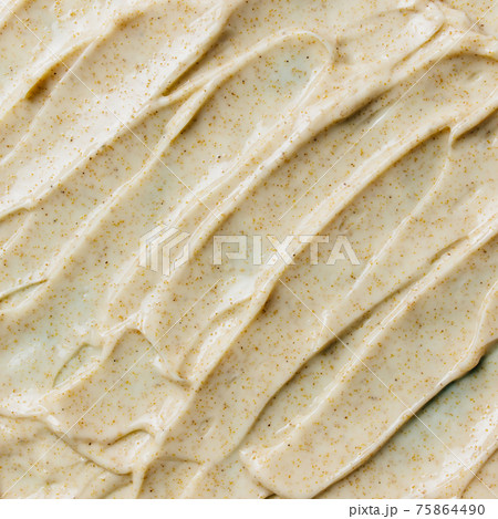 Textures from cosmetics. Body Scrub. Smears on the table Textures from cosmetics. Body Scrub. Smears on the table 75864490