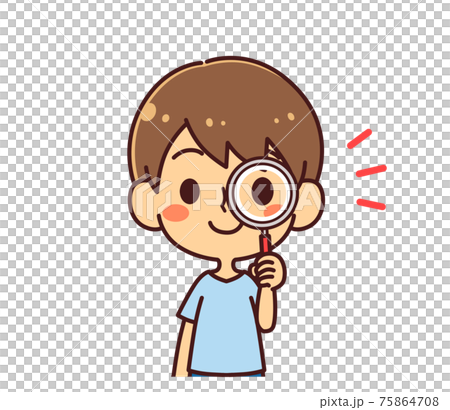 男の子 虫眼鏡 イラスト素材のイラスト素材