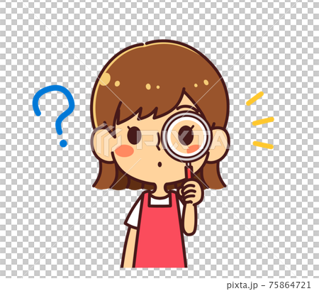 女の子 虫眼鏡 イラスト素材のイラスト素材