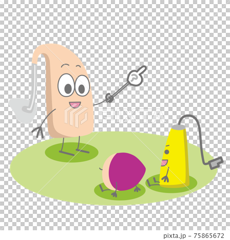 補聴器キャラクターが授業をしているイラスト 75865672