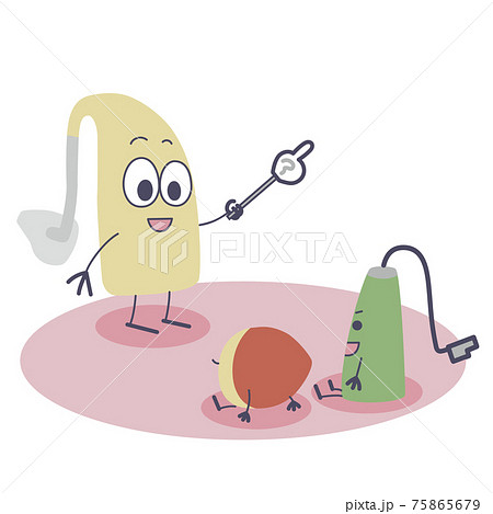 補聴器キャラクターが授業をしているイラスト 補聴器キャラクターが授業をしているイラスト 75865679