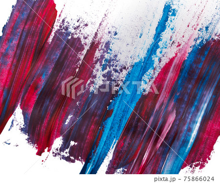 brush strokes with paint on paper. blue and purple 75866024