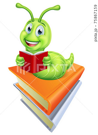 Reading Caterpillar Bookworm Worm on Books 75867159