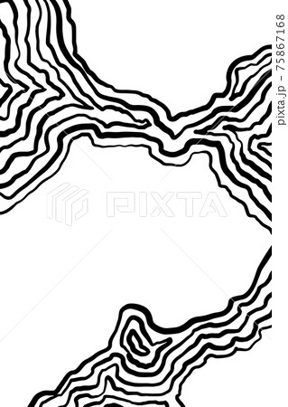 Modern black and white abstract wave line pattern. Vector illustration. Copyspace. 75867168