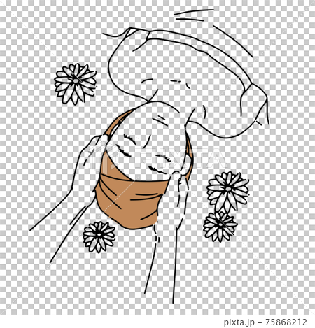 Esthetic woman massage sleeping illustration 75868212