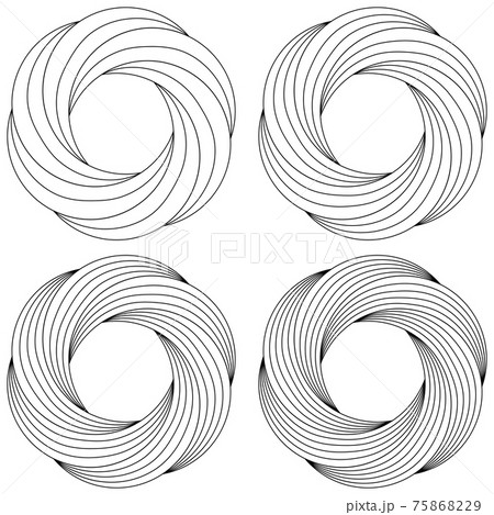 Set circular flower pattern swirling finer lines vector ring template logo pattern ball thread for 75868229
