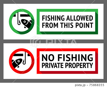 Sticker set No ice fishing or Fishing allowed 75868355