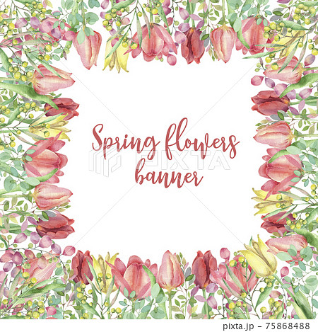 Spring flower template Spring flower template 75868488