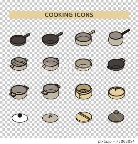 Kitchen utensils illustration icon set color 75868854