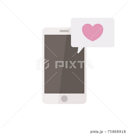 ハートの絵文字とスマートフォンのアイコン いいね ベクターイラスト グラフィックのイラスト素材