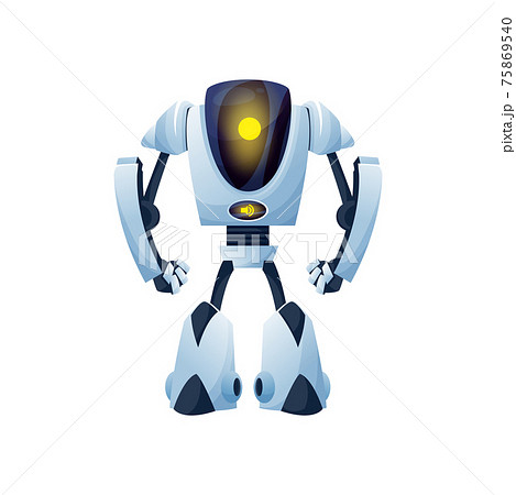 Robot With Foldable Hands And Legs Isolate Androidのイラスト素材