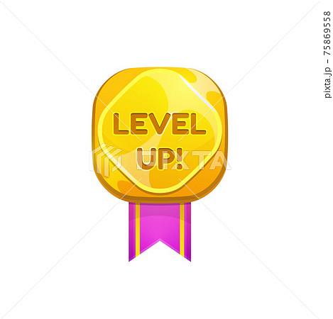 Medal award for level up isolated ui game prize 75869558