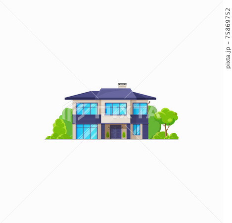 Villa or cottage house isolated urban building Villa or cottage house isolated urban building 75869752
