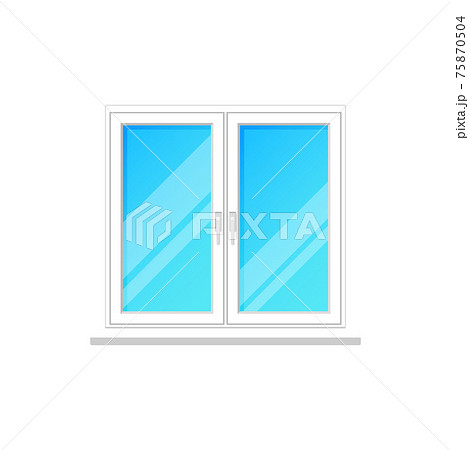 Window, glass frame without curtain, white plastic Window, glass frame without curtain, white plastic 75870504