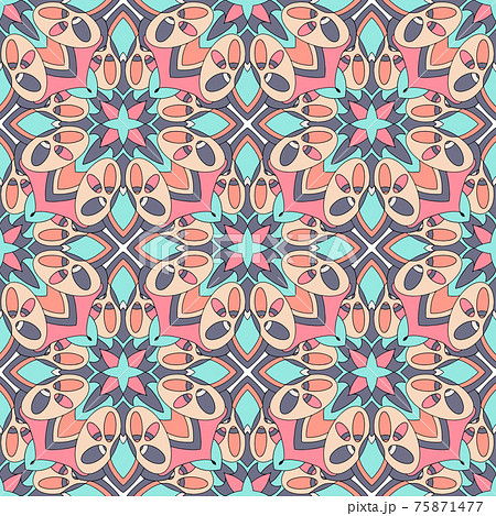 Geometric traditional pattern, outline hand drawn style Geometric traditional pattern, outline hand drawn style 75871477
