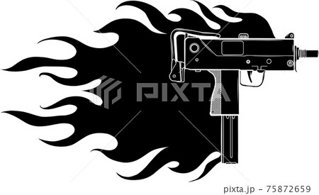 Black Silhouette Of Vector Illustration Of A のイラスト素材