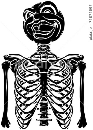 draw in black and white of Cartoon skeleton  Stock Illustration  75635973  PIXTA