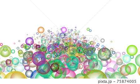CGバブル 多数のカラフルな泡 CGバブル 多数のカラフルな泡 75874005